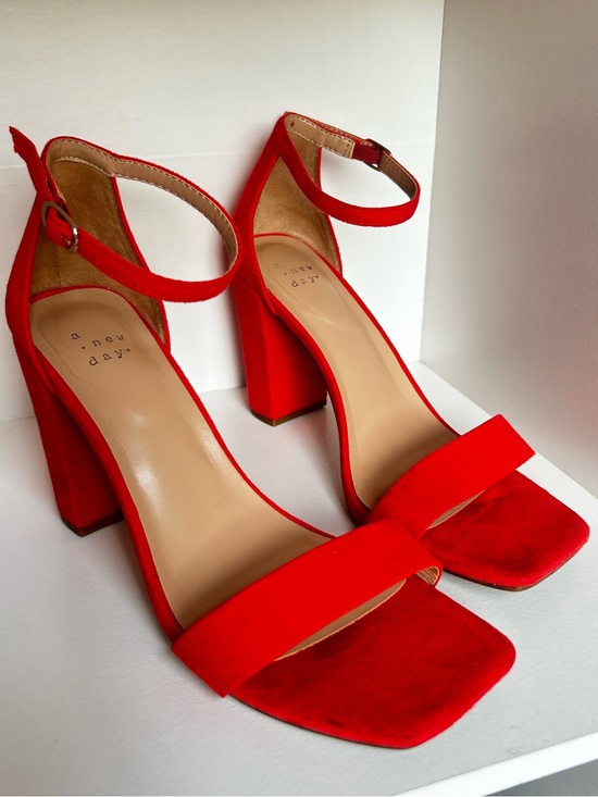 A. New Day Shoes - A. New Day/ Woman’s Strappy Heel/ coral orange color/ Size US 8